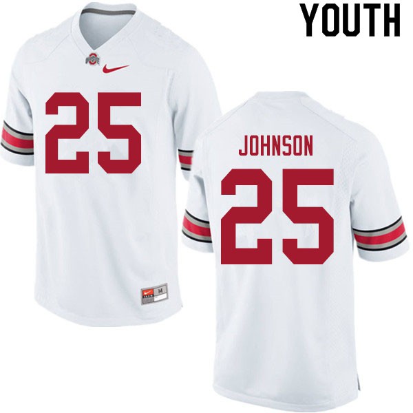 Ohio State Buckeyes #25 Xavier Johnson Youth Embroidery Jersey White